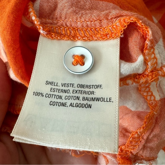 Anthropologie Maeve Orange Gingham Button Down Short Sleeve. Size XS - Picture 8 of 11
